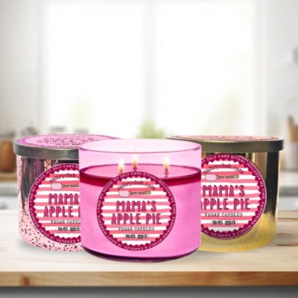 MAMA'S APPLE PIE 3 WICK CANDLE - Picture 1 of 8